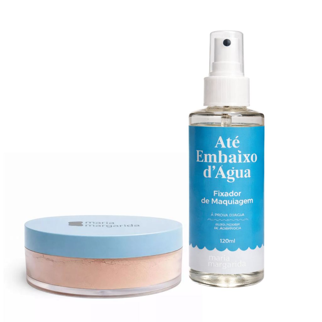 Spray Fixador Até Embaixo D'Água Maria Margarida 120ml + Pó de Tapioca Hidratante 12g
