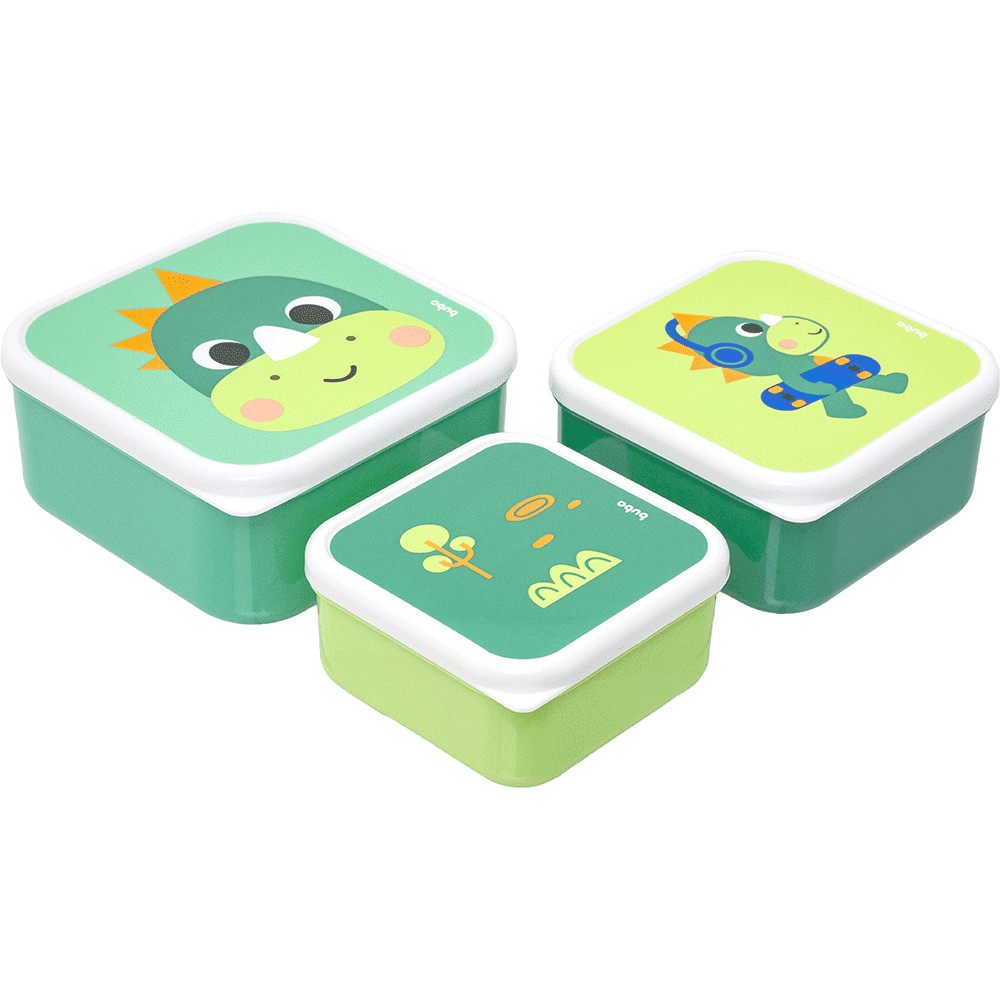 KIT 3 POTES INFANTIS BUBA ZOO DINO Com Tampa BPA Free