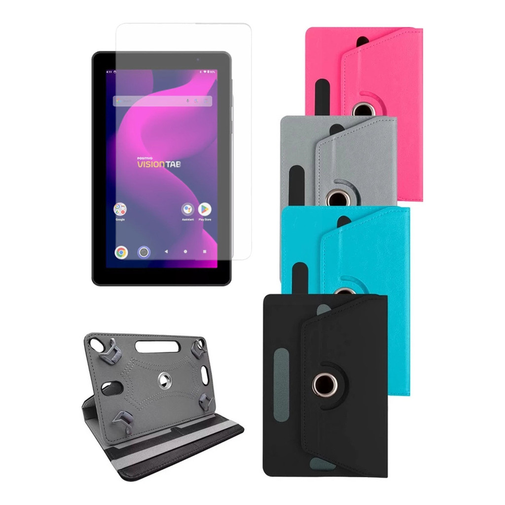 Kit Capa 360º + Película Para Positivo Vision Tab T 307g