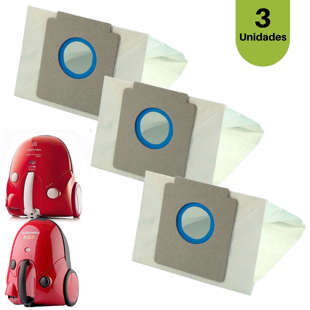 Saco de Aspirador de pó Electrolux Neo 10 Neo11 Neo 12 Neo 13 Neo14 Neo 15 Neo 16 com 3 Unidades
