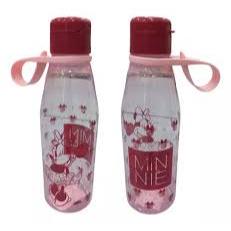 Garrafa Transparente Minnie MICKEY Disney 530ml com Tampa Abre Fácil
