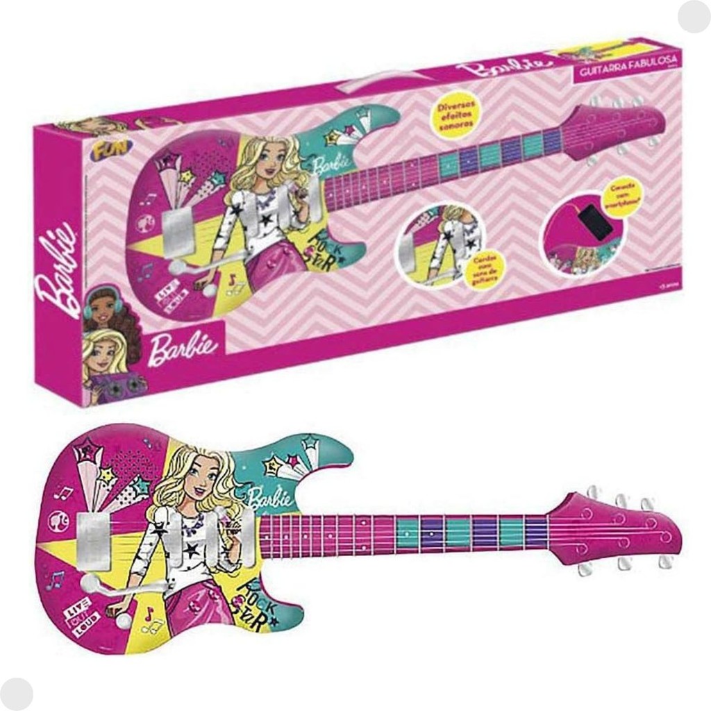 Guitarra Fabulosa Rosa Da Barbie F00045 - Fun