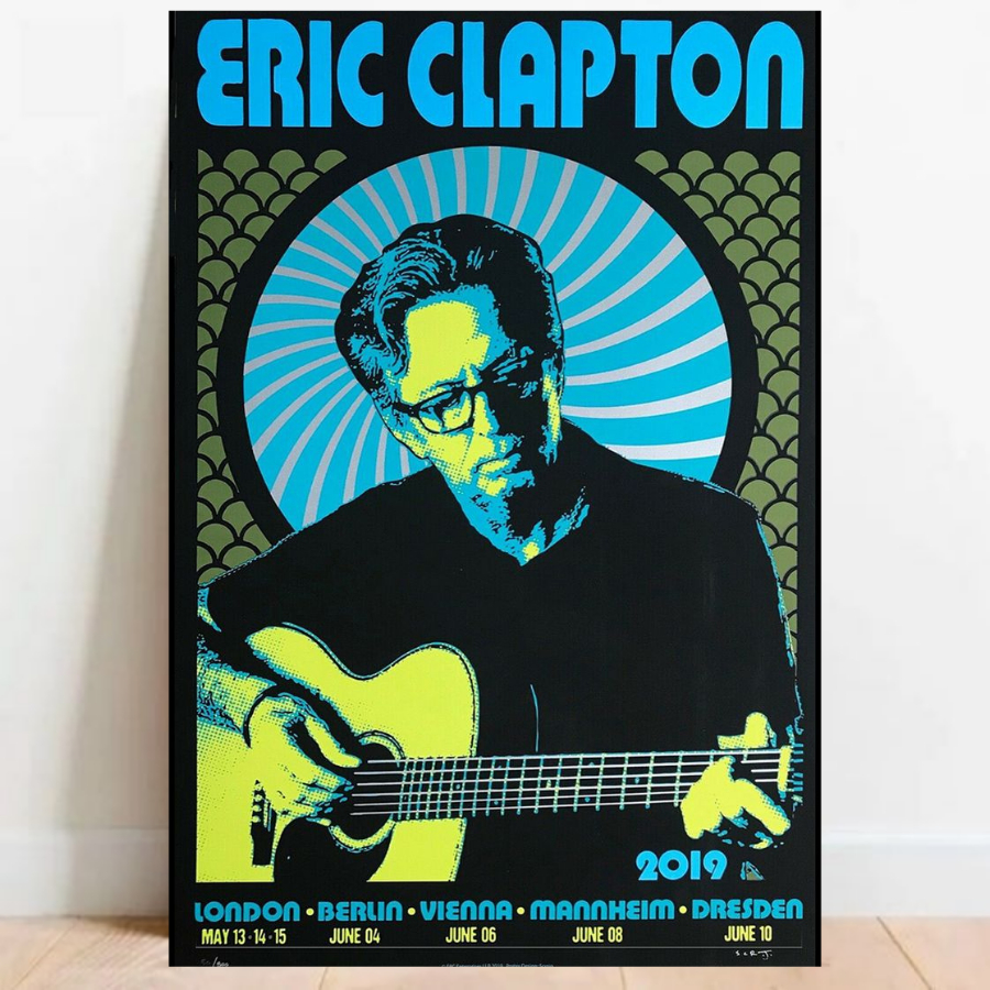 Quadro Placa Decorativa Eric Clapton genio da guitarra Classic Rock Blues os melhores do rock 06