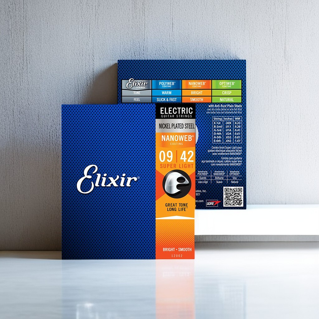 Cordas Elixir Niqueladas para Guitarra Elétrica 12002 09-42 Acessórios Tom Rico Duráveis Escolha dos Amantes da Música U