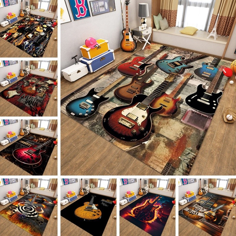 Guitarra Personalizada 2 Em 1 À Prova De Som Tambor Almofada Tapete Texto Personalizado Presente Para Amantes Da Música