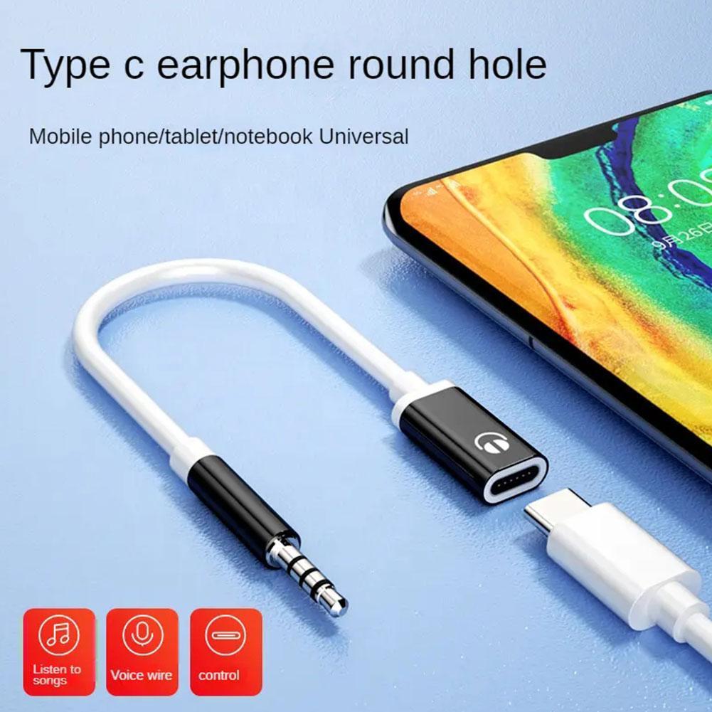 3.5mm Macho Para Tipo c Fêmea Cabo De Fone De Ouvido Preto Prata Música Conector De Chamada Analógica R4D2