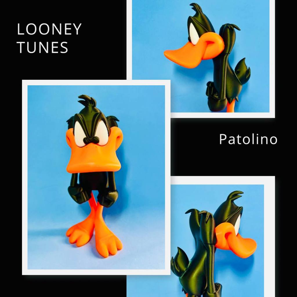 Boneco Patolino Looney Tunes Daffy Duck Impressão 3D Coleção Decoração