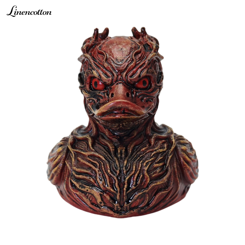 Handcrafted Resin Art Gothic Duck Ornament Halloween Devil Figurine Statue Decor for Desk Shelf Car – Spooky Desktop f