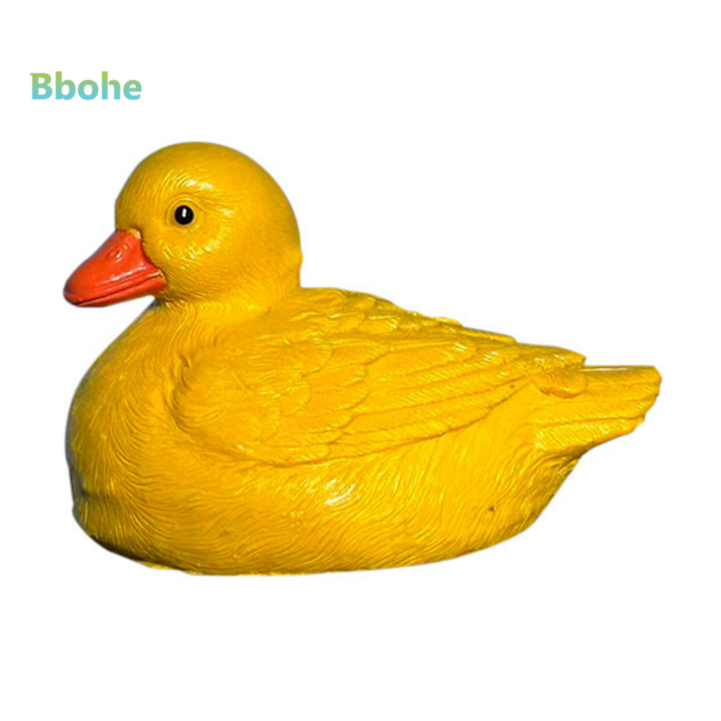 Resin Duck Figurine for Gardens Floating Decor for Ponds Realistic Yellow – Outdoor Pond Ornament Garden Lawn Yard Lak