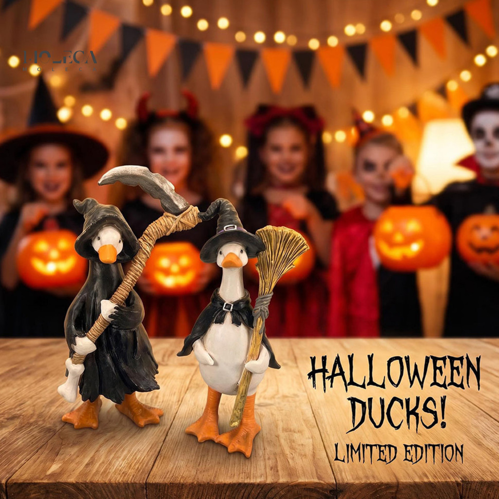 Indoor Seasonal Decor Halloween Duck Ornaments Ghost Figurine Cute Resin Ornament for Table Shelf Display Home Mantel Pa