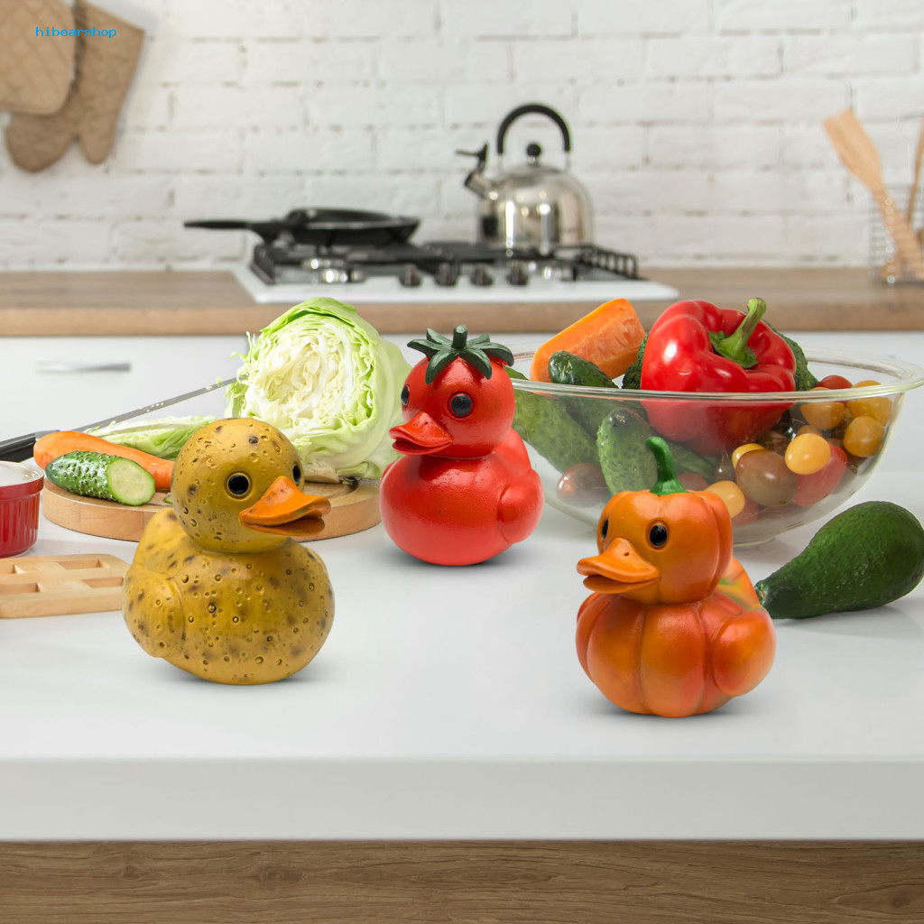 Garden Vegetable Duck Statues Resin Figurines Handcrafted 3d Statue for Home Decor Unique Ornament for Office Desk South