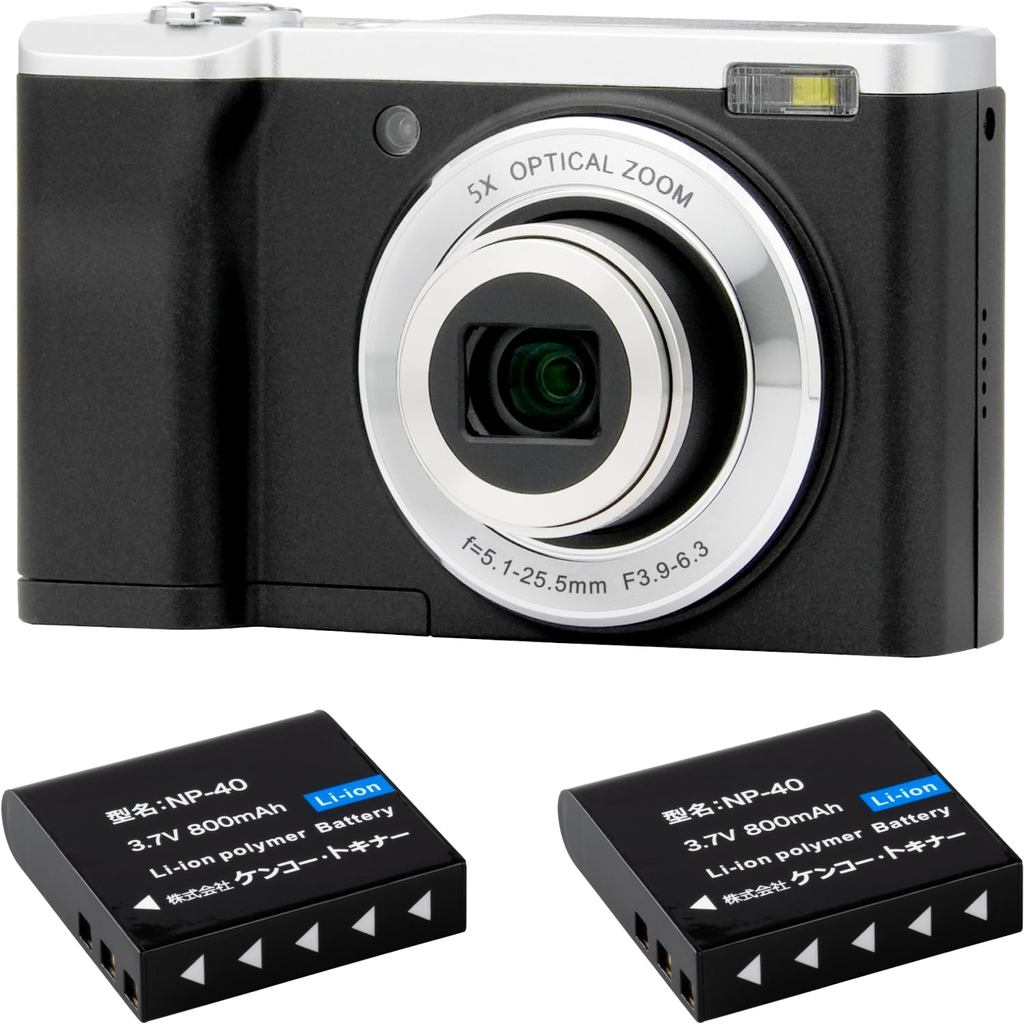 [used] Kenko Compact Digital Camera KC-ZM08 ST — Two Batteries Included — 5x Optical Zoom — 16 MP Effective Resolution