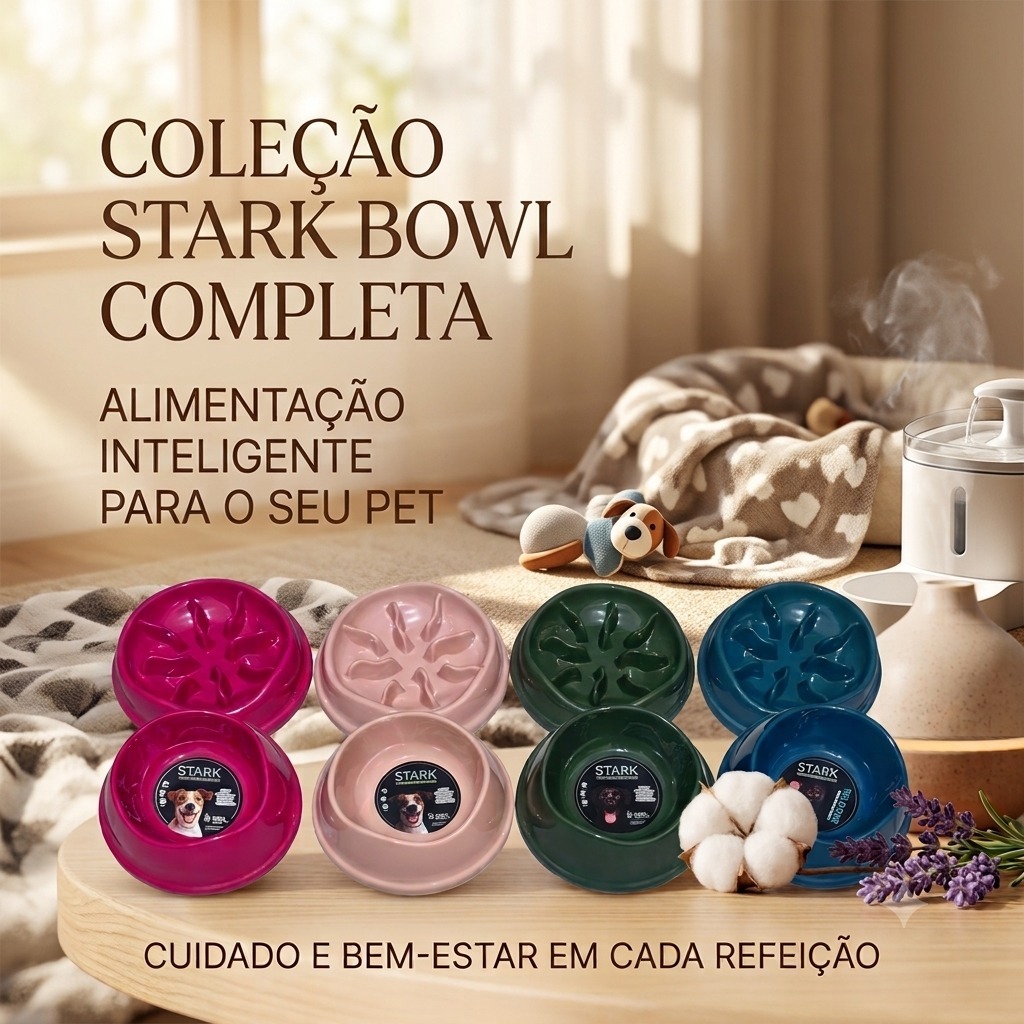 Kit Comedouro Lento + Bebedouro 350ml para Cães e Gatos | Alimentação Saudável | Anti Engasgo
