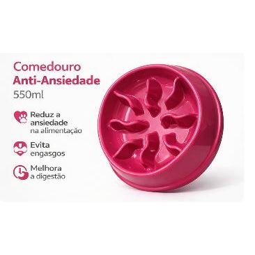 Comedouro Interativo Lento 550ml para Cães e Gatos | Alimentação Saudável | Antivoracidade