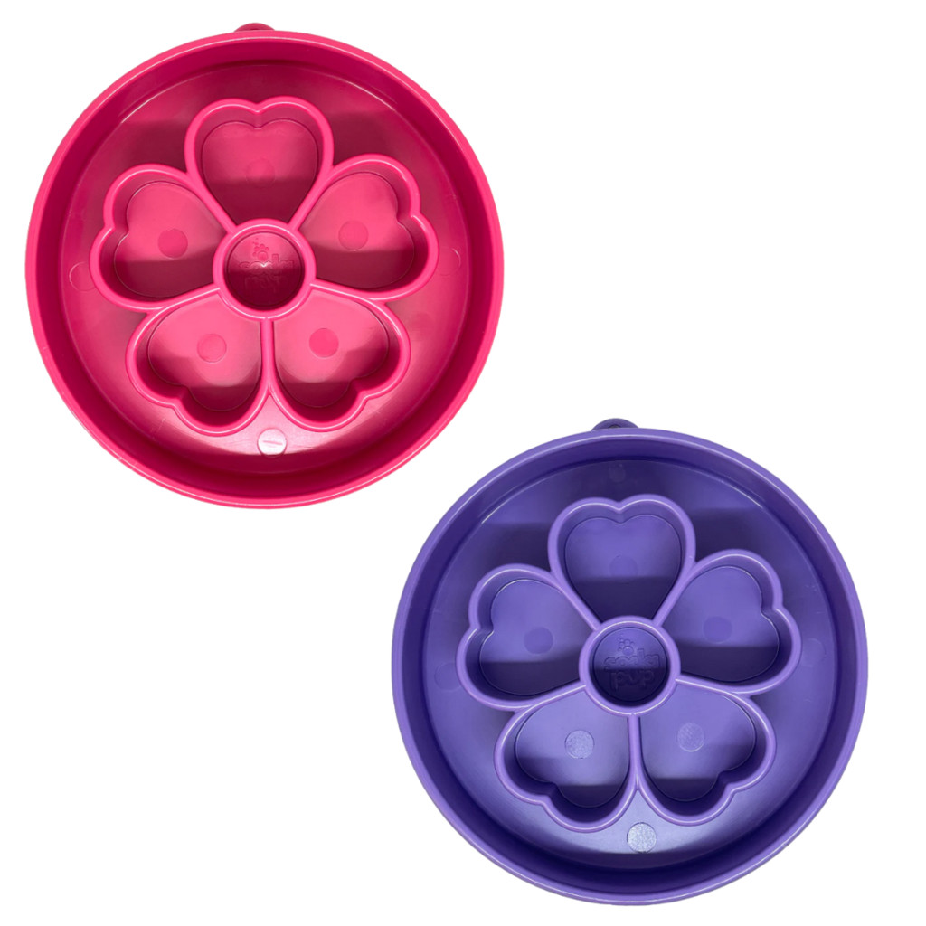 Comedouro Lento Pet p/ Cães SodaPup Flower Ebowl - Rosa e Roxo