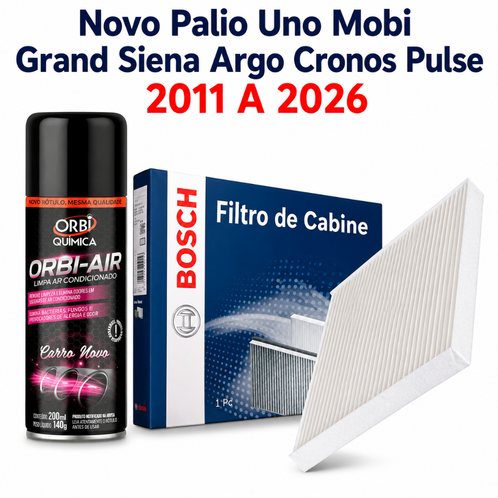 Filtro Ar Condicionado  Novo Palio Uno Mobi Grand Siena Argo Cronos Pulse + Higienizado 2011 A 2026