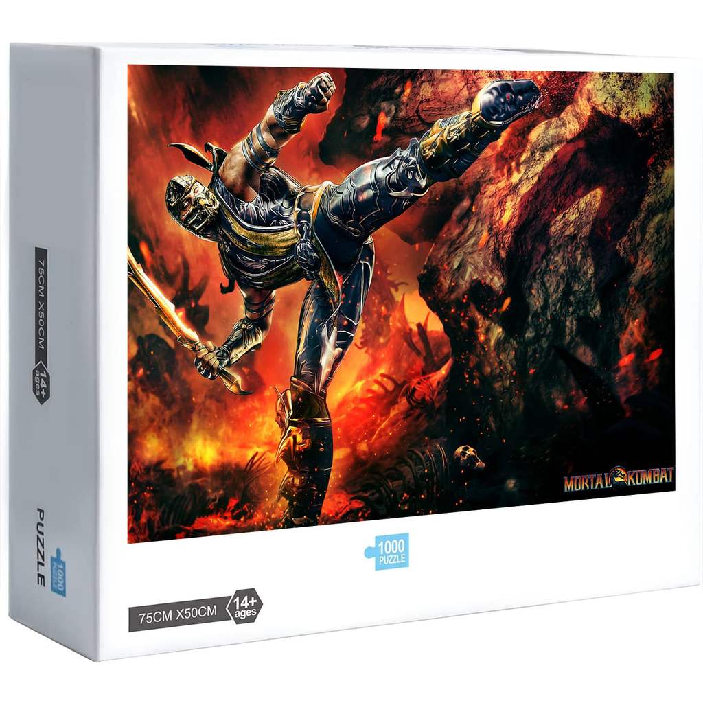 Escorpião Blazing Combate Mortal Kombat Quebra-Cabeça 300 500 1000 Peças Decoração Para Casa Jogo Presente