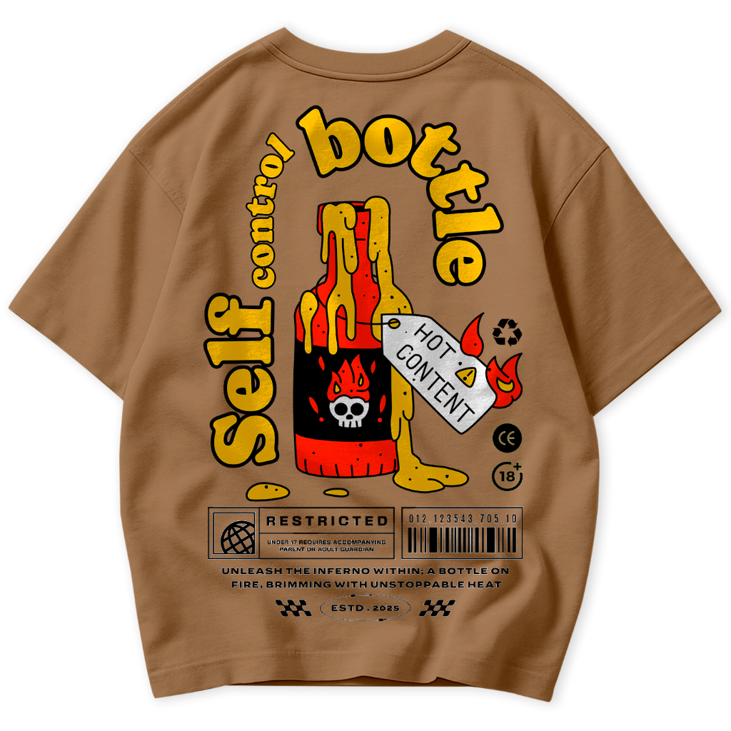 Camiseta Self Control Blazing Bottle Danger StreetWear Style Urban Casual