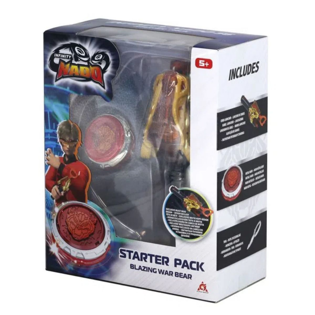 Pião de Combate Infinity Nado Starter Pack Série VI - Blazing War Bear
