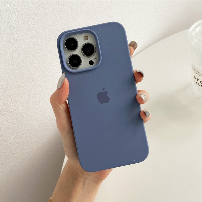 Cinza Lavanda Para iphone 18/17/16/15/13/14/12/11/Pro max/Air/XS XR/7/8/Plus/SE/Mini/Capa De Telefone De silicone Líquid