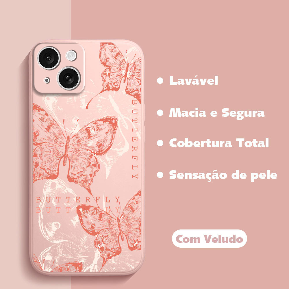 Capinha Para iPhone 15 Capa De Luxo Liquid Silicone Celular Proteção Case YT 0176