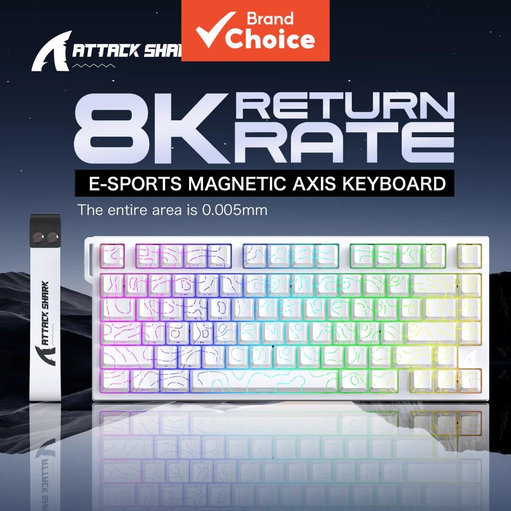 ATTACK SHARK R82HE, teclado magnético de alto desempenho, taxa de sondagem de 8K, latência de 0,08 ms, precisão RT de