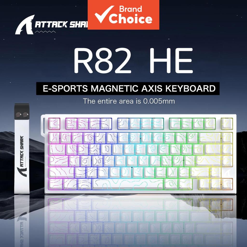 ATTACK SHARK R82HE teclado esportivo original com altura PBT, resposta ultrarrápida e retroiluminação RGB