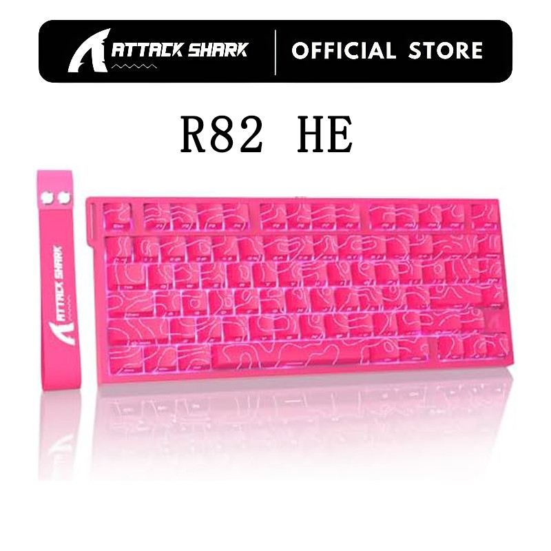 Ataque SHARK R82HE 75 % Gatilho Rápido Com Fio Mecânico Teclado Para Jogos Efeito Hall Interruptor Magnético 8KHz Taxa D