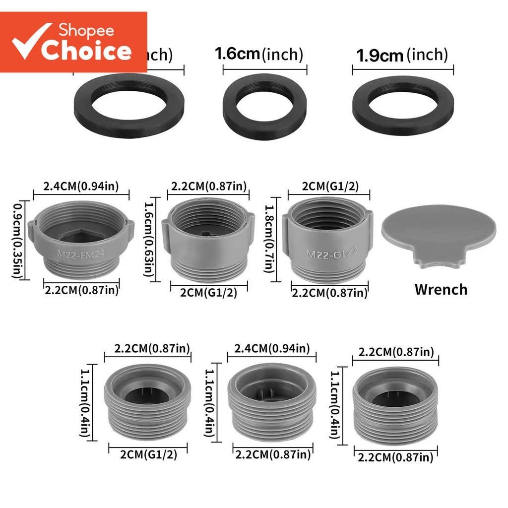 Um Conjunto Kit Adaptador De Torneira 5 Peças Masculino Feminino Pia Aerador Para Cozinha Banheiro Torneiras