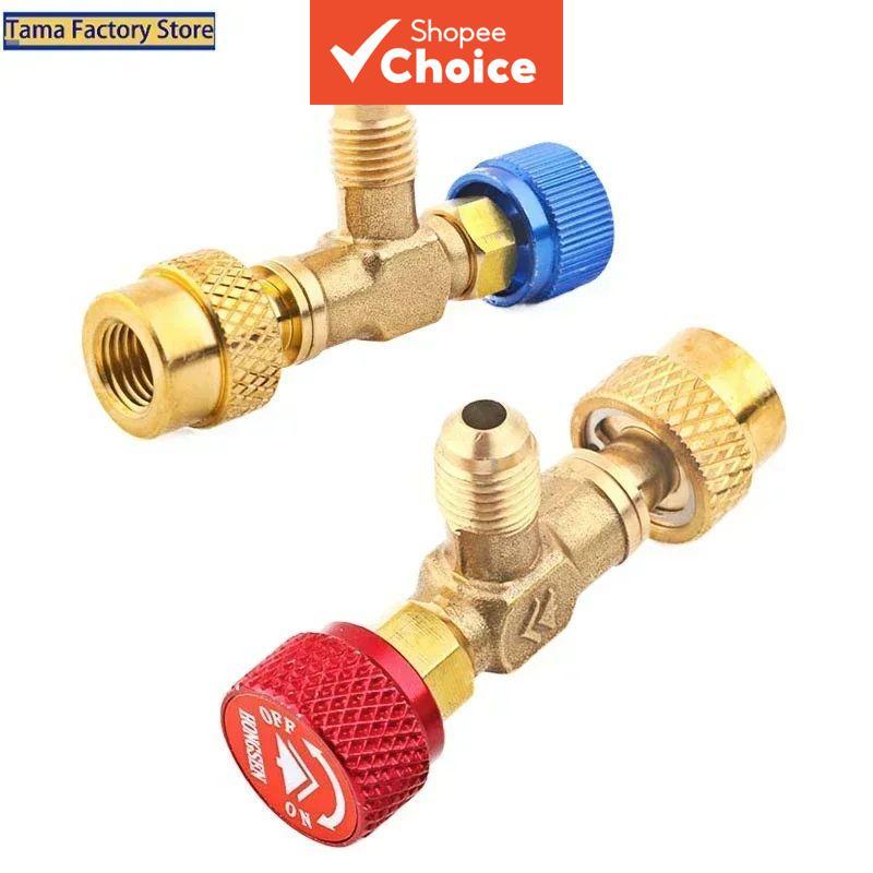 Um Conjunto De Válvula De Segurança De Ar Condicionado , Adaptadores Enchimento R22 E R410 Freon Para Manutenção De Refr