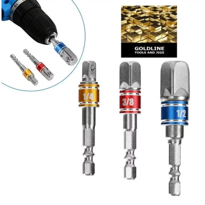 Adaptador de Soquete Adaptador de Soquete de Broca Sextavada para Driver de Impacto ou Conjunto de 3