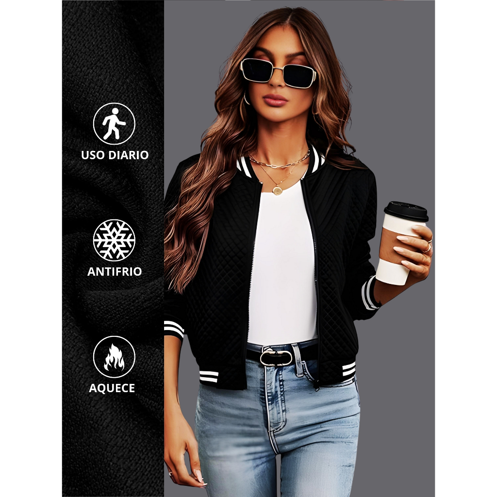 Jaqueta Bomber Feminina Metalassê Estilo e Conforto no Inverno