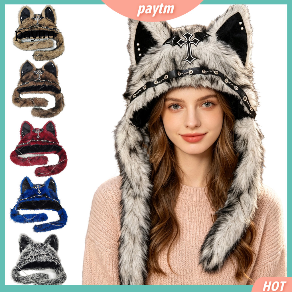 Halloween Party Costume Hat Warm Winter Cute Plush Cat Ear Soft Furry Headwear for Cosplay Accessories – Cozy Adorable