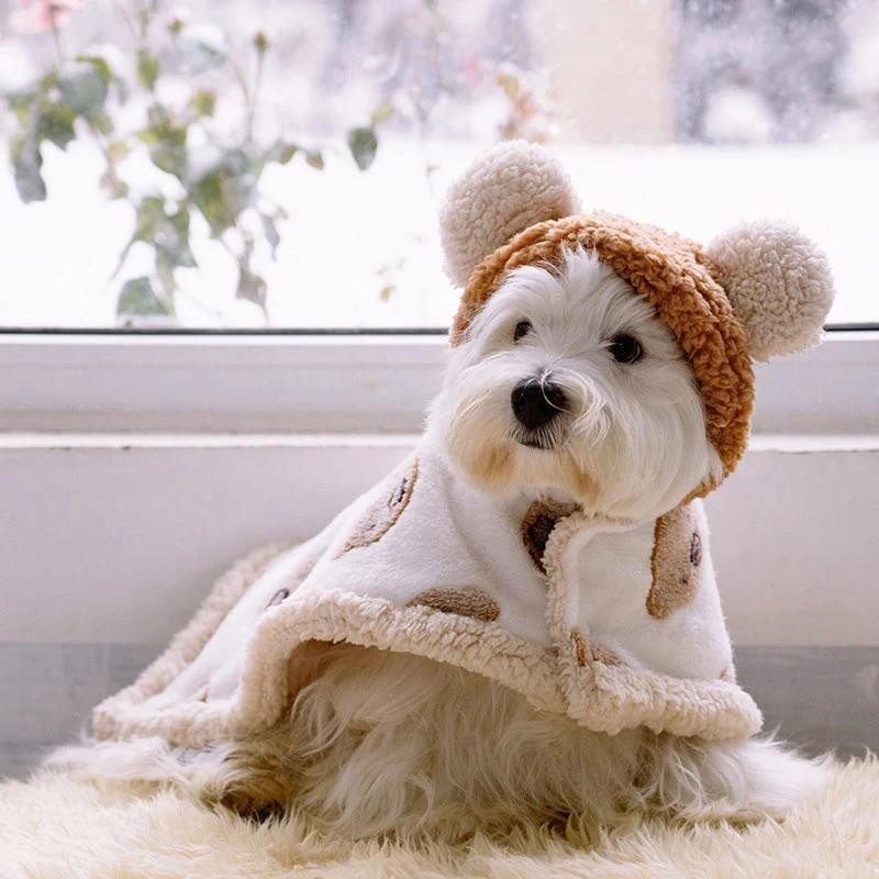 Winter Pet Dog Clothes Cloak Blanket French Bulldog Puppy Warm Windproof Jacket Dog Clothes for Small Dogs Chihuahua Dog