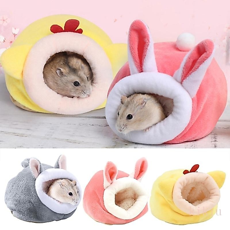 kikiu Hamster Plushy Cama Inverno Warm Pequeno Ninho Sono Gaiola Para Porcos Da Guiné
