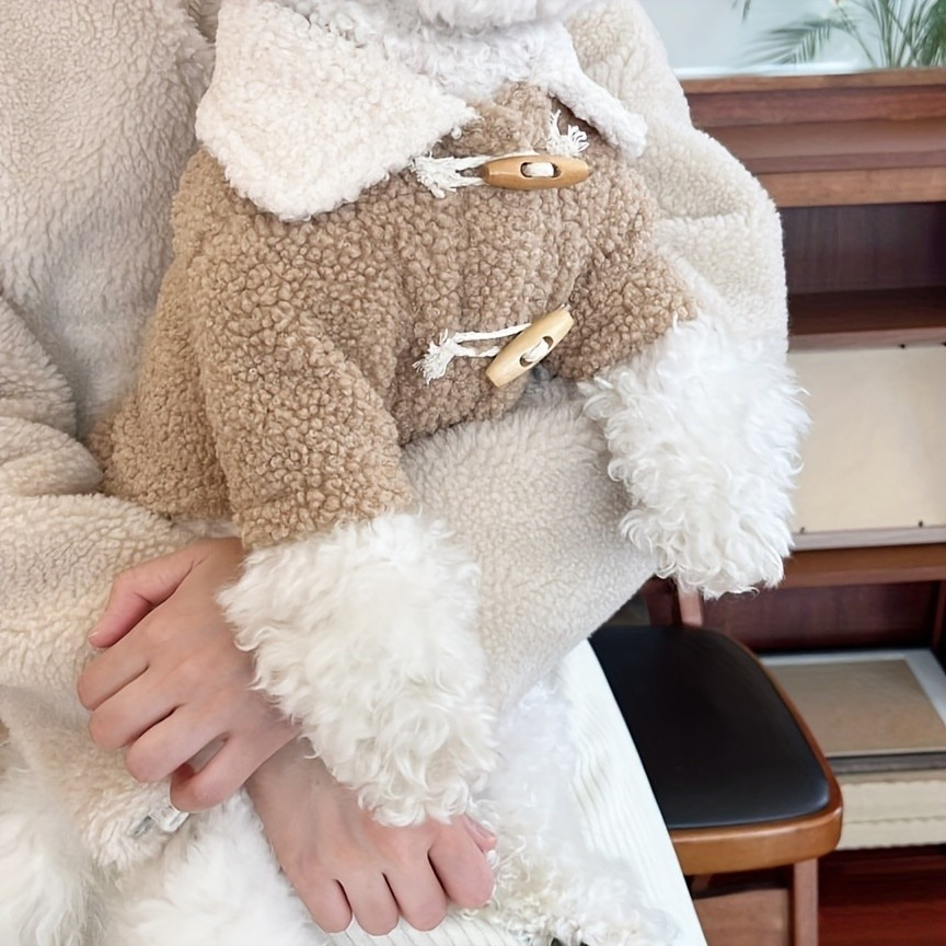 Thickened Warm Coat for Dogs And Cats in Autumn And Winter, Featuring a Buckle, Made of Fleece, Suitable for Small Puppi