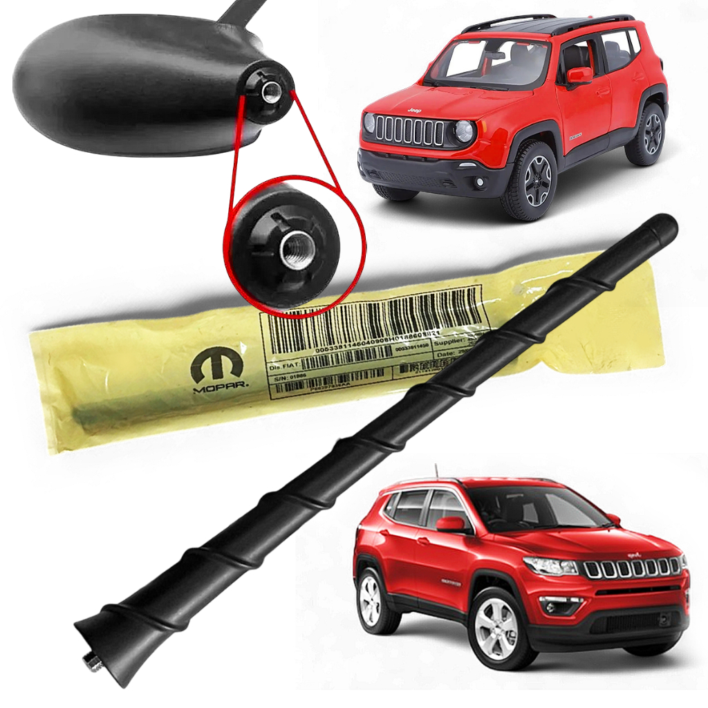 Haste Antena de Teto Rádio Som Original Mopar Jeep Renegade Compass Encaixe Redondo