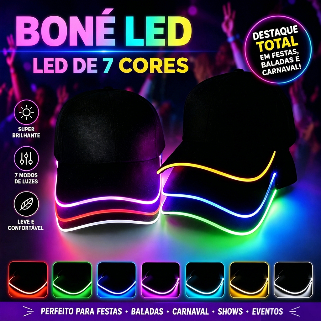 Boné De Corrida Luminosa Unisex Propaganda Fibra Óptica Iluminado Montanhismo Viseira LED Beisebol Moda Personalidade