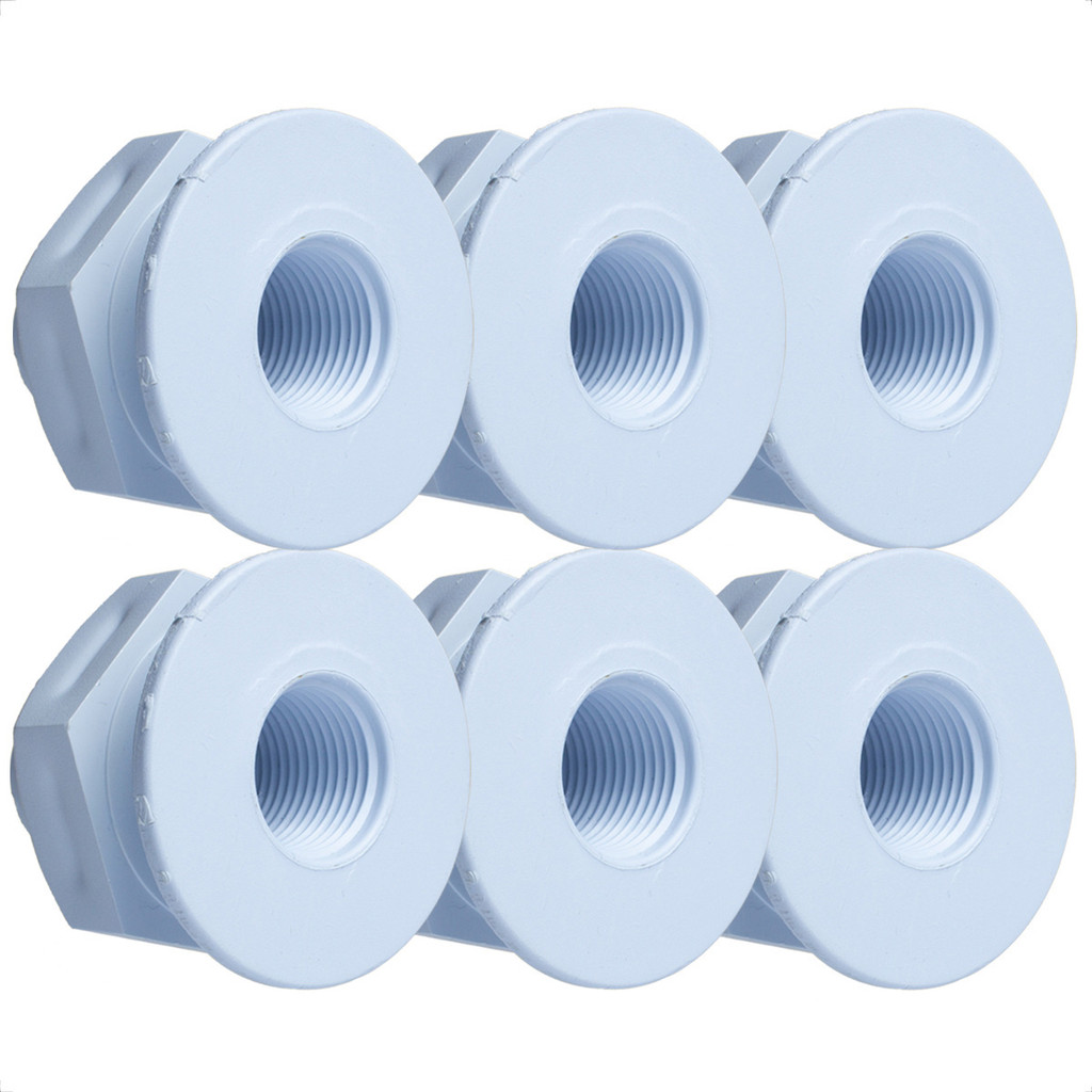 Kit 6 Adaptadores Nicho Para Refletor Iluminação Led Piscina Fibra
