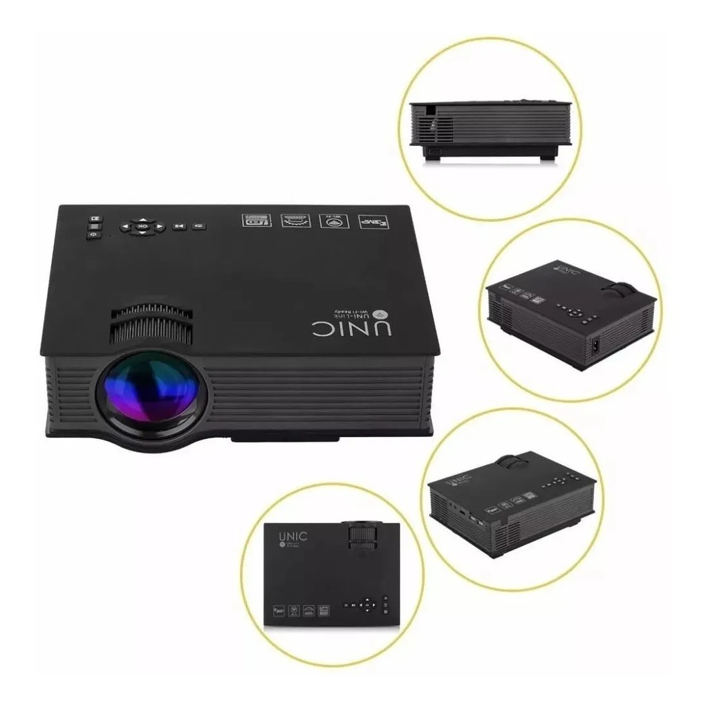 Mini Projetor Led Portátil Uc 68 Wifi 100 Lumens Data Show