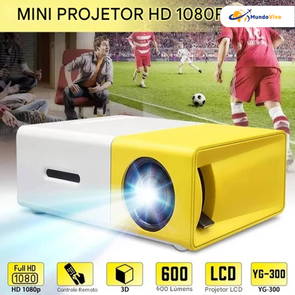 Projetor LED Portátil YG300 | Full HD 1080P, 600 Lumens, Suporta Conexão HDMI, Envio Imediato após Pedido