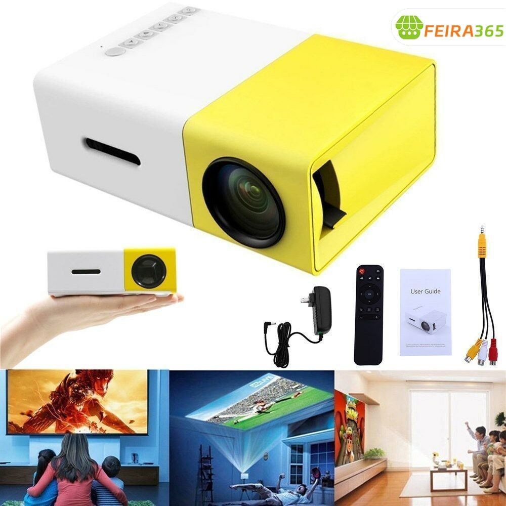 Mini projetor portátil Led 1080p 600 lúmens Hdmi YG300 envio imediato