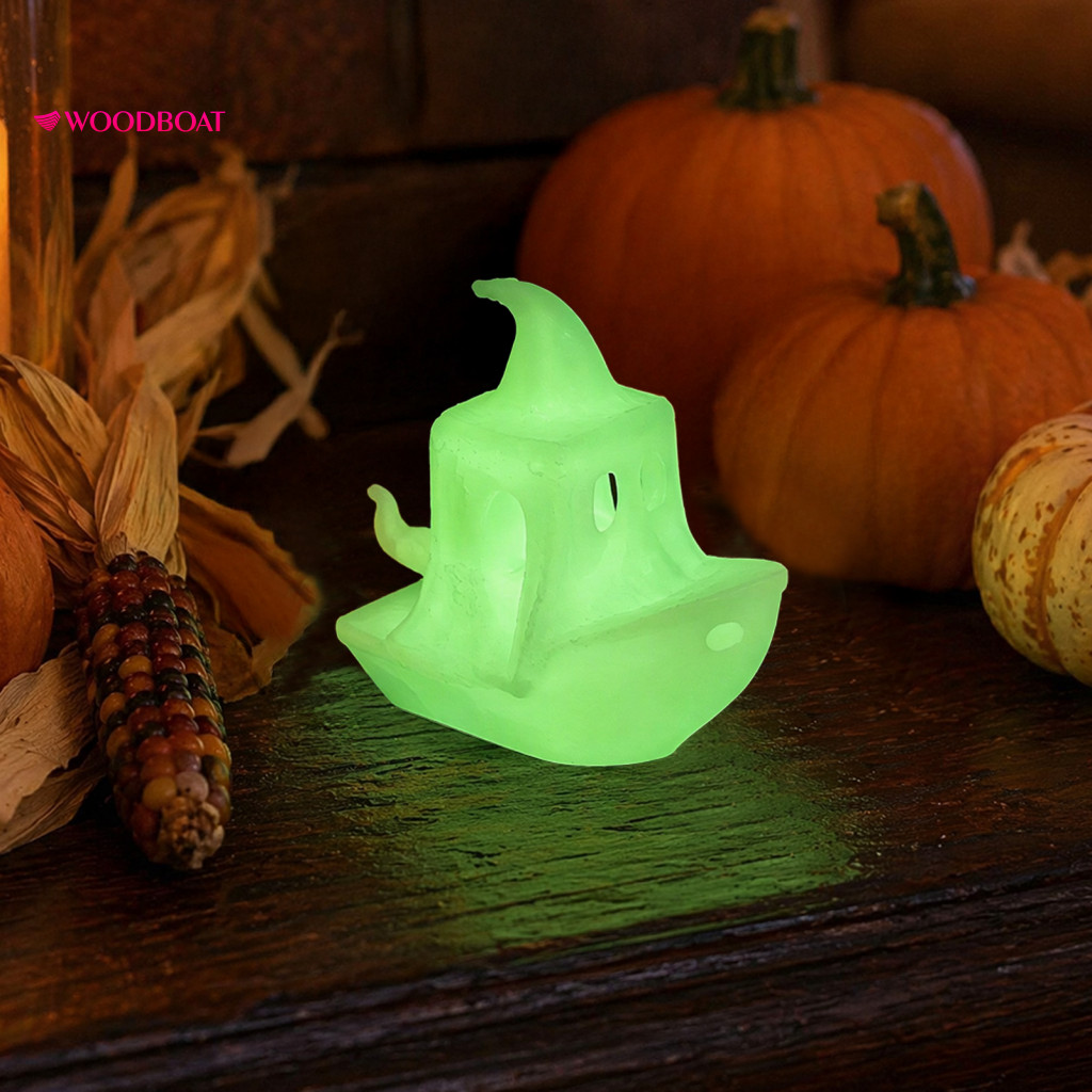 Healing Decor 3d Printed Ghost Ornament Halloween and Pumpkin Boat Figurine Mini Desktop Decoration Fun Office Study Per