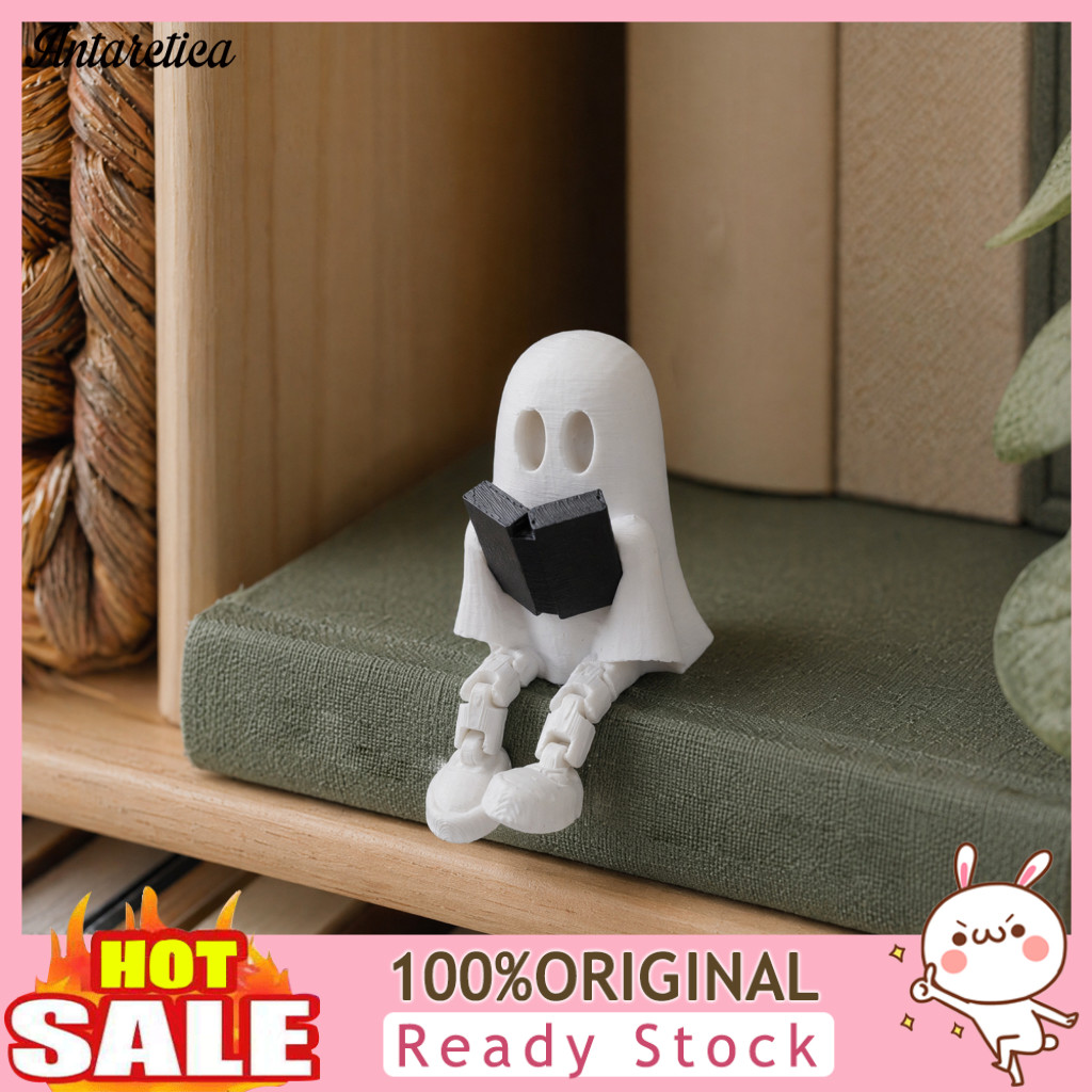 Healing Ghost Gift 3d Printed Cute Figurine with Movable Joints – Halloween Mini Statue Decorative Ornament for Booksh