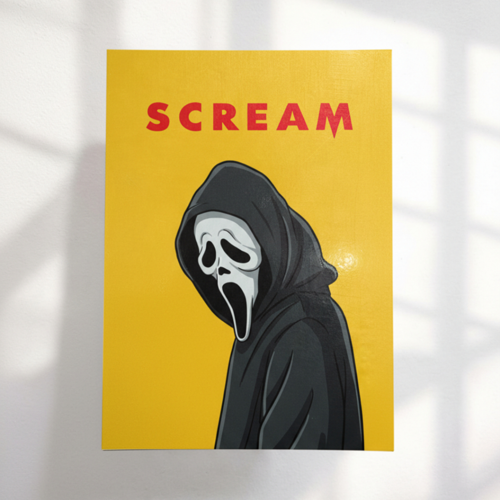 Placa Scream Ghostface Quadro Mdf Saga Filmes Pânico Terror