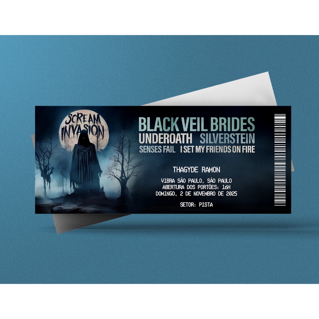 Ingresso Holográfico Personalizado Scream Invasion