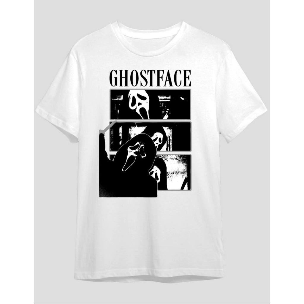 Camiseta Filme Pânico Ghostface Scream Terror 100% Algodão Estampa Alta Qualidade