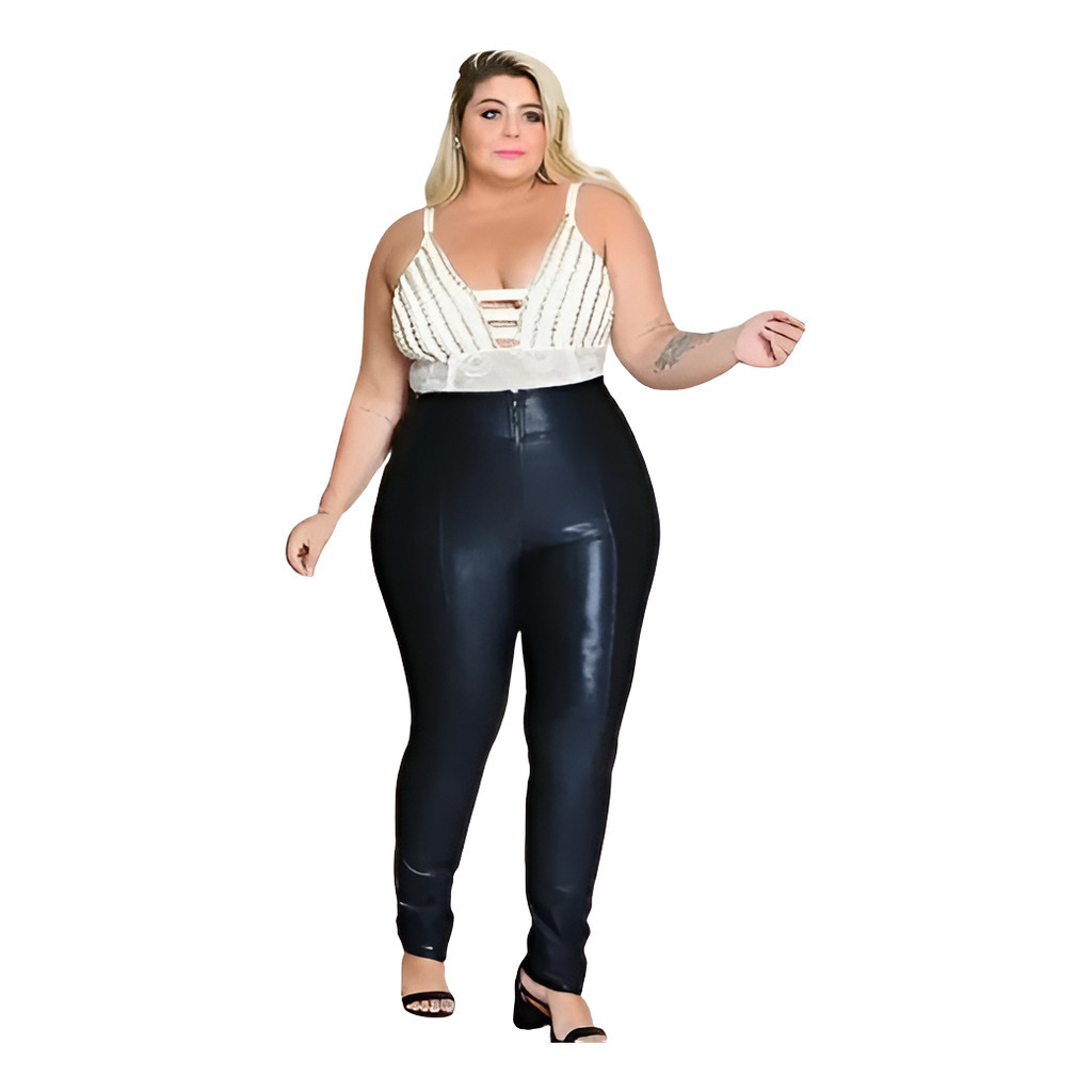 Calça Jeans Disco Cirre Cintura Alta Não Marca Plus Size
