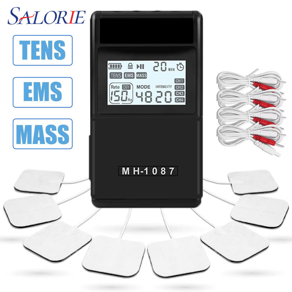 15/48 Modos 4 Canais De Saída TENS Estimulador Muscular Massageador De Pulso Eletrônico EMS  Para  Da Do