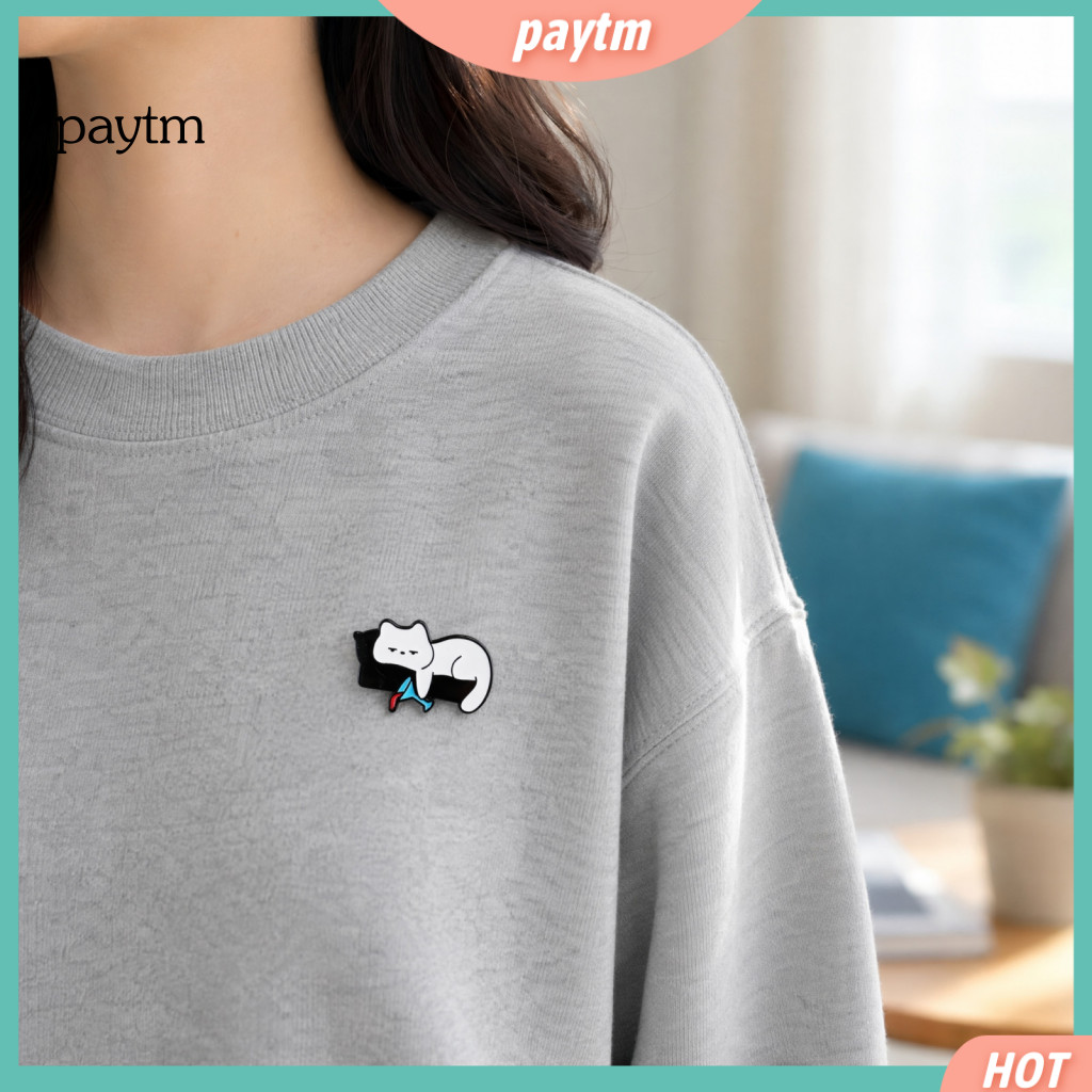 Small Lapel Pin Cat Brooch Cute Cartoon Kitten Drinking Wine Enamel for Men Women Stylish Decorative Accessory for Jacke